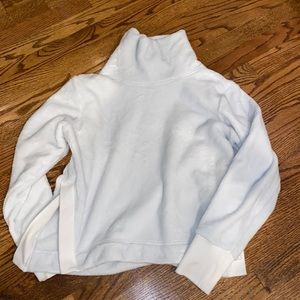 Athleta White Plush Turtleneck Sweatshirt